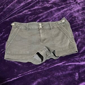 BKE High Waist Gray Women's Shorts waist 16” olive green w stretch!